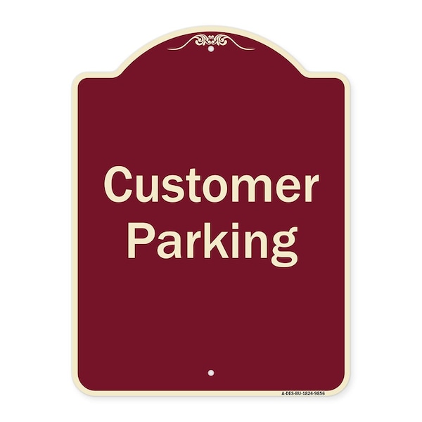 Signmission Designer Series-Customer Parking 2, Burgungy Heavy-Gauge Aluminum, 24" x 18", BU-1824-9856 A-DES-BU-1824-9856 - main